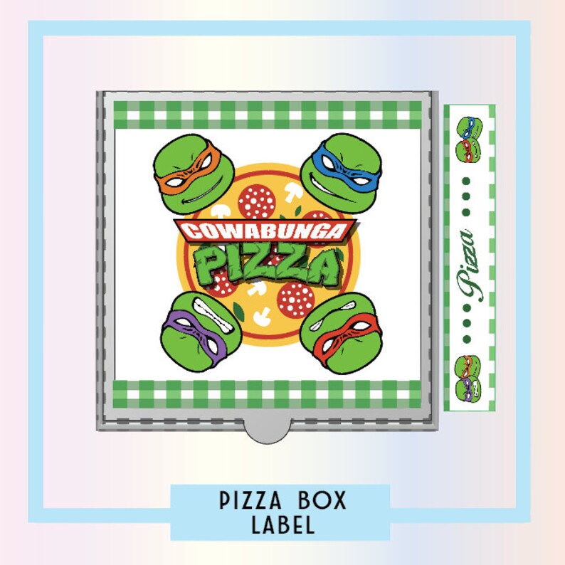 TMNT Pizza Box Label Digital Download Ninja Turtles Pizza | Etsy
