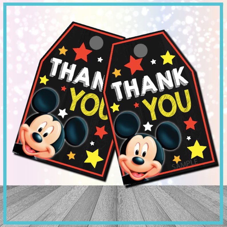 Mickey Mouse Party Favor Tags Mickey Mouse Party Favor Mickey - Etsy