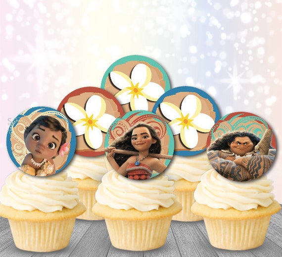Moana Party Supplies Moana Cupcake Toppers Printable Moana - Etsy