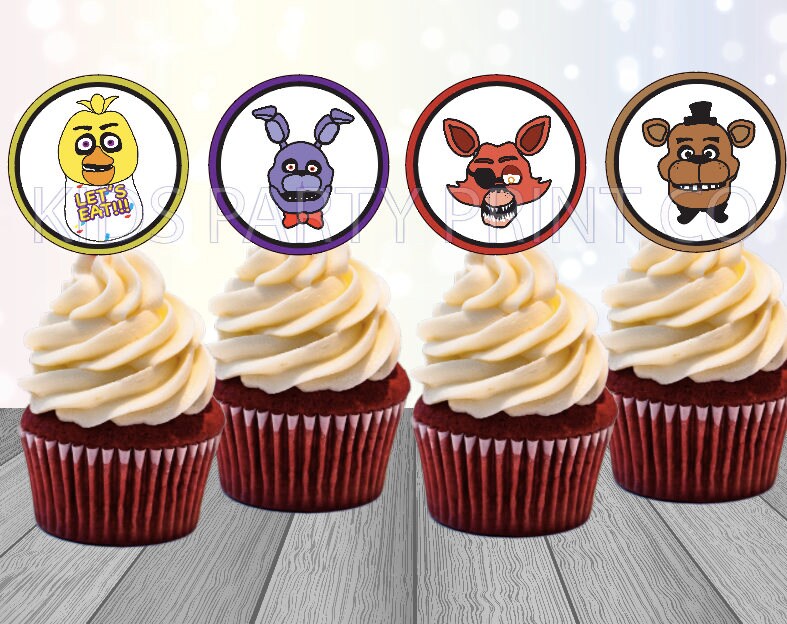 Five Nights at Freddy's Cupcake Toppers FNAF Circles | Etsy