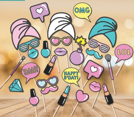 Accessoires De Spa Party Party Photo Booth Imprimer A La Etsy Accessoires De Spa Party Party Photo Booth Imprimer A La Etsy
