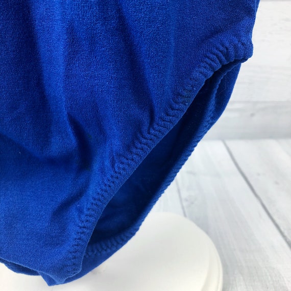 Vintage Size 7-10 Royal Blue 80's Short Sleeved D… - image 6