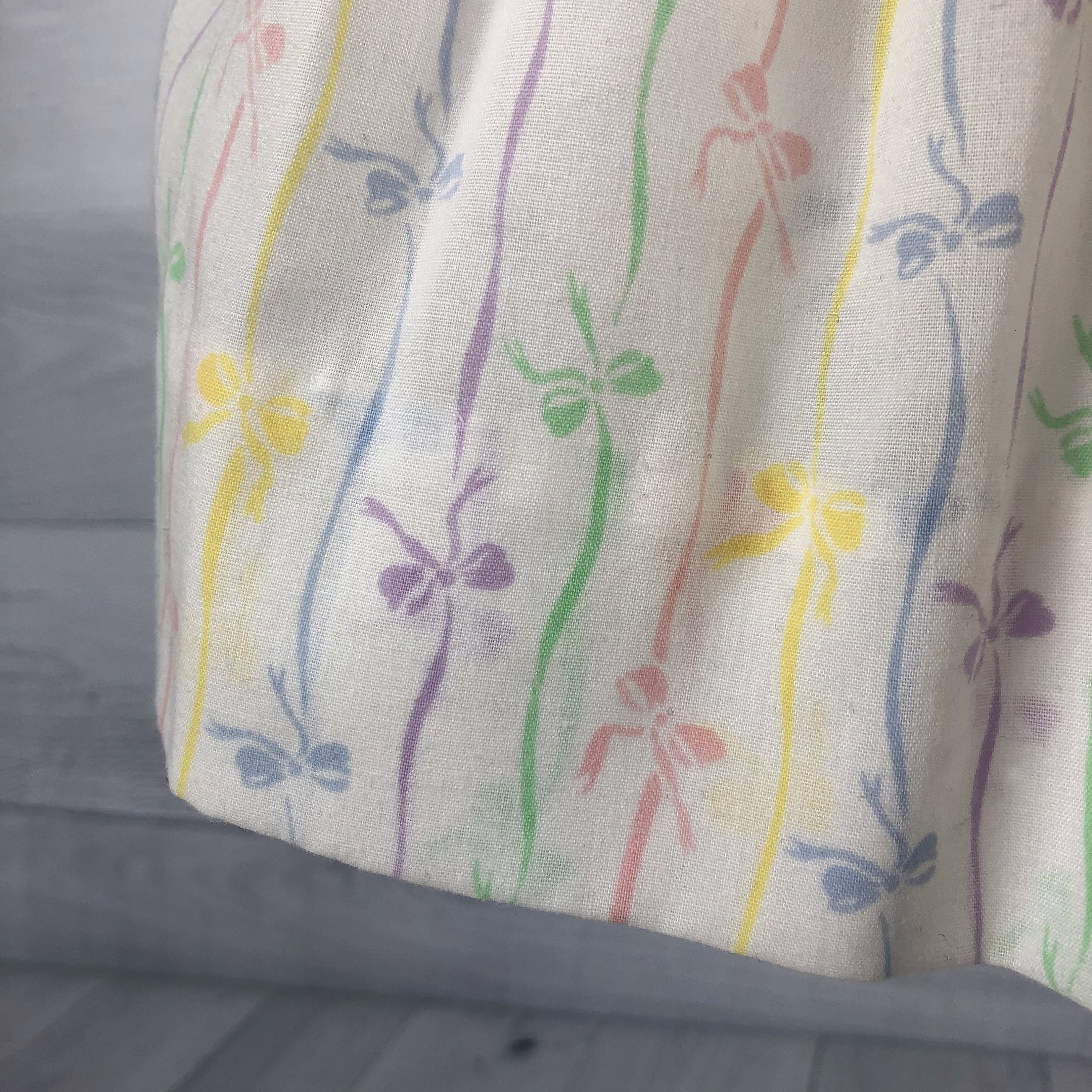 12 Month White Dress With Pastel Colored Bow Stripe Print Etsy