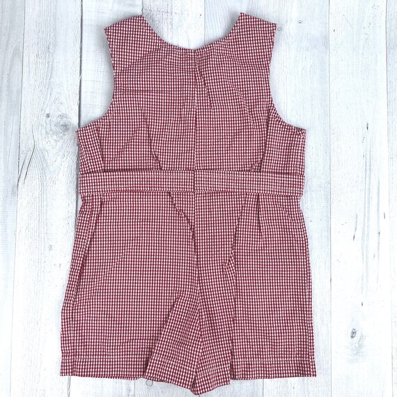 18 Month Red & White Gingham Print Shortall Rompe… - image 2