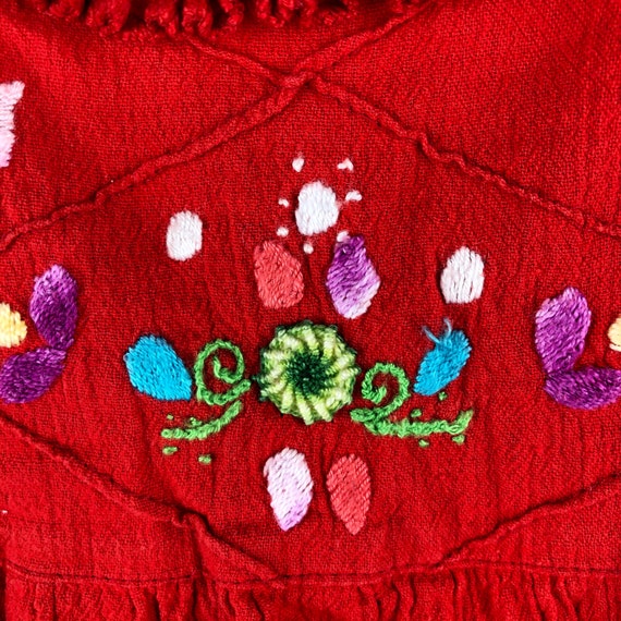 4T Red Sleeveless Dress with Beautiful Embroidery… - image 4