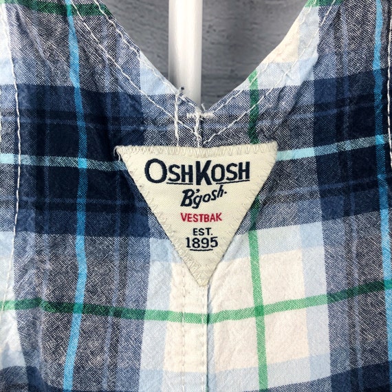 12 Month Vintage Plaid Overall Shorts by OshKosh … - image 6