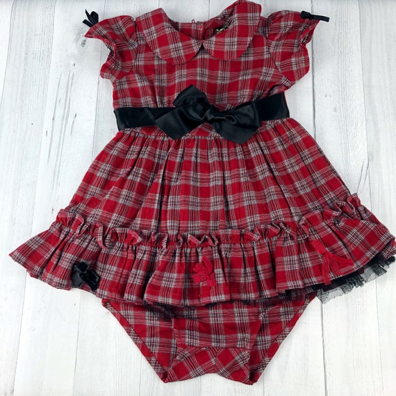 18 Month Dress & Bloomers Set in Red, White, Black an… - Gem