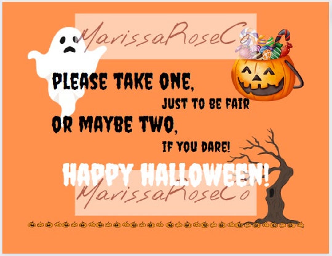 Printable Sign for Halloween Candy Bowl for Trick-or-treaters Instant ...
