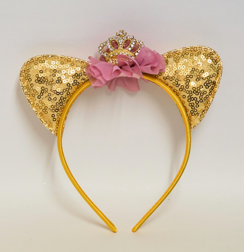 Cat Ears Headband gold kitty ears child kid adult pink Etsy
