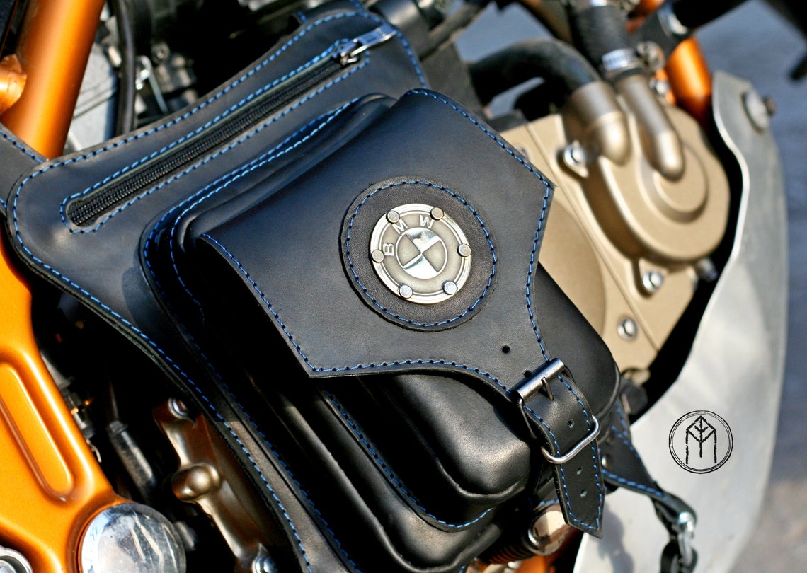 Leather bag biker BMW hip bag motorcycle bag | Etsy