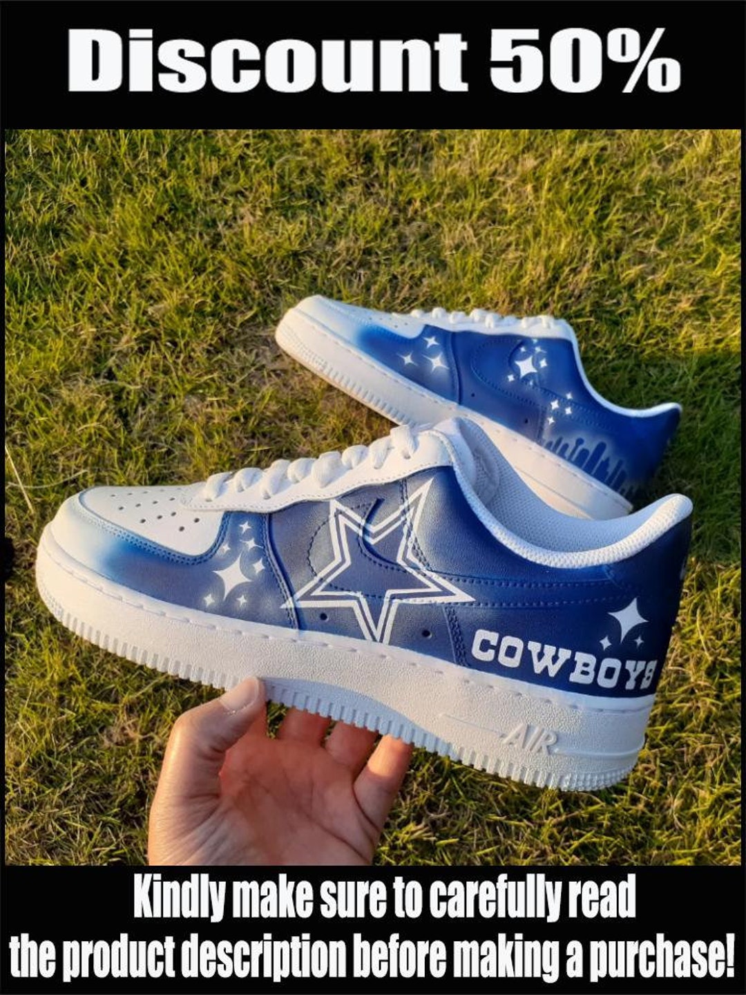 Custom Dallas Cowboys Air Force 1 Cowboys Football Shoes AF1 Etsy