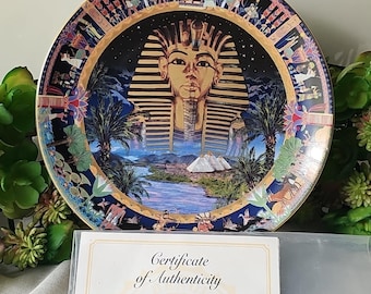 Bradford Exchange Ltd. Ed. TUTANKHAMUN Egypt numbered decor plate with COA