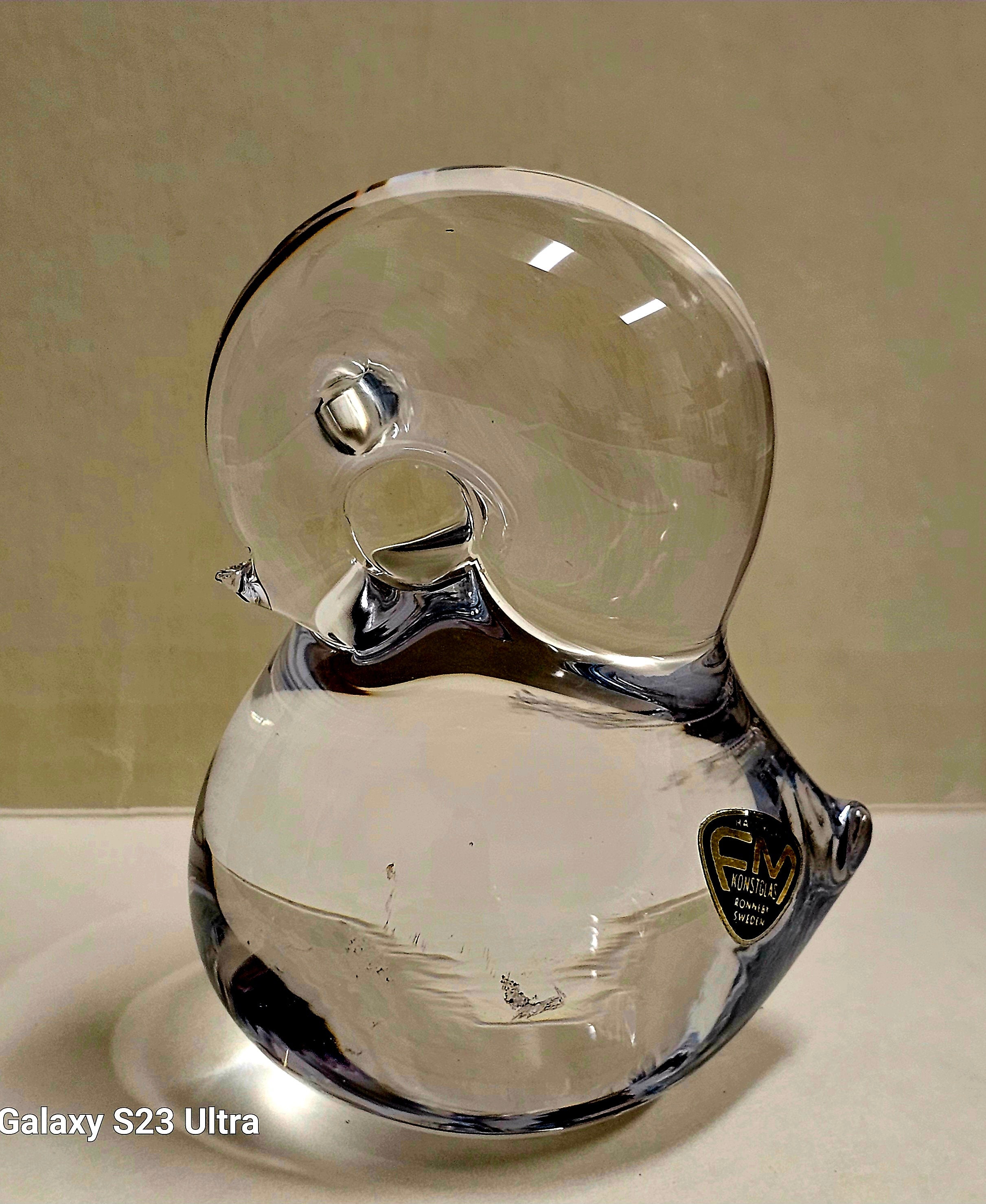 FMkonstglasコンストグラス】ガラス製 鳥のオブジェ ペーパーウエイト