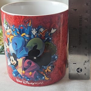 2012 Disney World Mickey and MINNIE MOUSE red ceramic Mug 12 oz. image 5
