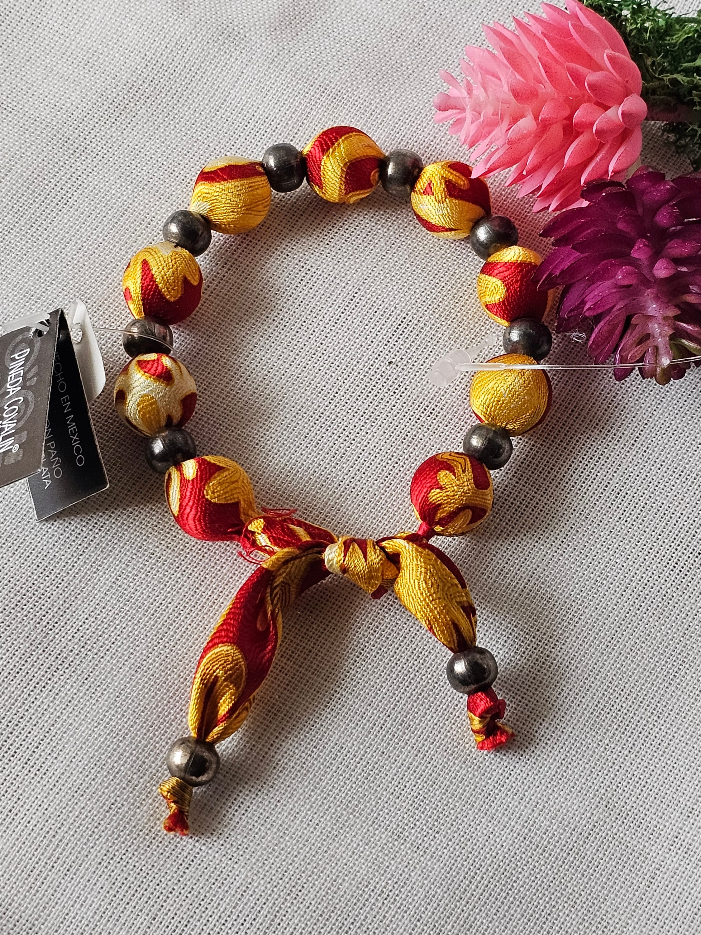 低価格 Pineda Vintage NWT Covalin Metal & Fabric Colorful Mexico アクセサリー