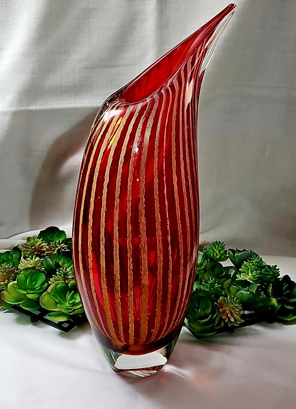Murano red vase - Etsy 日本
