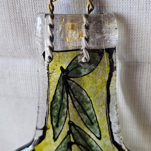 Green Glass Wine Bottle Cheese olives Cracker Server charcuterie Decorative Tray with Hanger