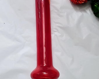 Jaren 90 Samba Marquis van Waterford Ruby Red Crystal Tube Bud Vaas, 30 cm hoog