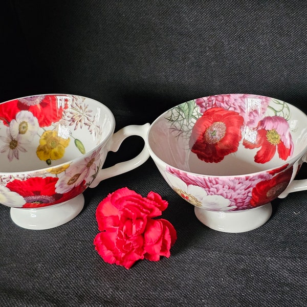 Gracie Bone China Dessert Plates - Pink Sandra's Rose Pattern, Set Of 4 (7.5 Inch) - View #11