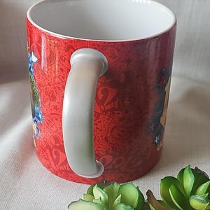 2012 Disney World Mickey and MINNIE MOUSE red ceramic Mug 12 oz. image 6