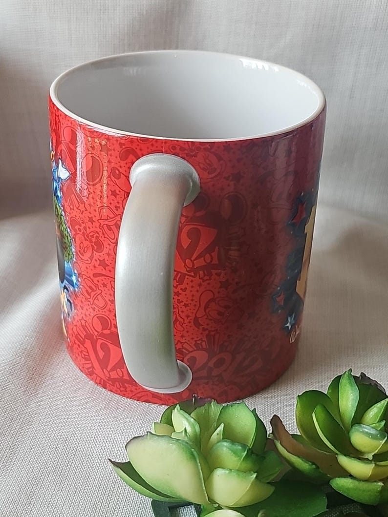 2012 Disney World Mickey and MINNIE MOUSE red ceramic Mug 12 oz. image 6