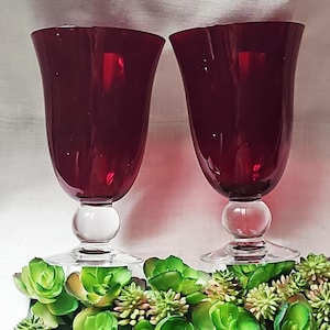 Lenox Ruby Red Holiday Gems 16 oz. Wine Goblets - Set of 2 - Elegant Drinkware