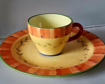 Juego de taza grande/taza para sopa Pfaltzgraff "NAPOLI" y plato llano de 29 cm (11,5").
