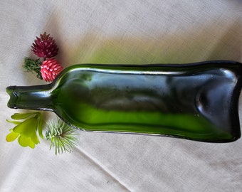 Recycled Green Glass Wine Bottle Cheese olives Cracker Server Decorative charcuterie Tray