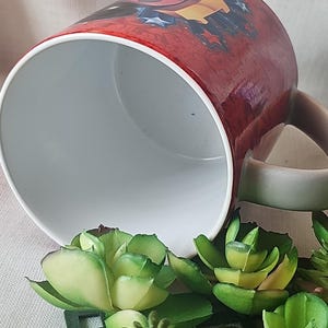 2012 Disney World Mickey and MINNIE MOUSE red ceramic Mug 12 oz. image 3