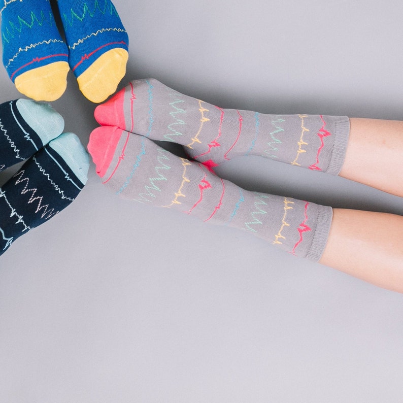 Heart Beat Socks Cardiac Rhythm Socks Heart Rhythm Socks Etsy