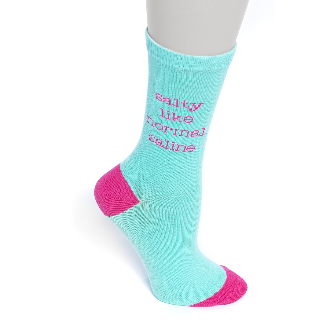 Salty Like Normal Saline Nurse Socks Nurse Gift Graduation Nurses Week