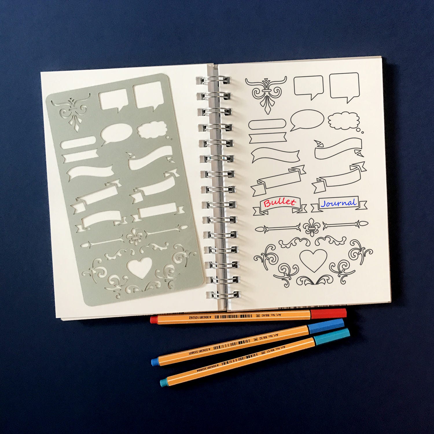 Planner Stencil Bullet Journal Stencil Banners Stencil | Etsy