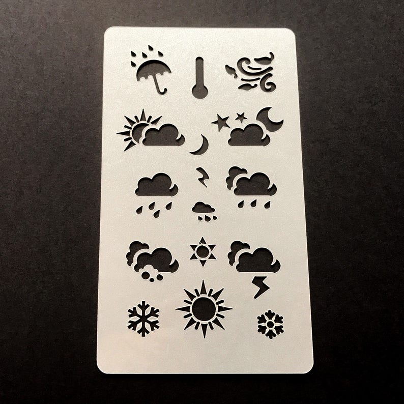Planner Stencil Bullet Journal Stencil Weather Stencil Etsy