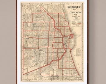 Vintage Map of Chicago