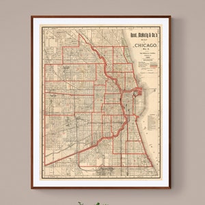 Vintage Karte von Chicago