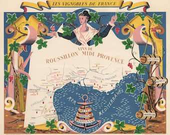 carte des vins millésimés de France / Les Vignobles de France | Vins de Roussillion Midi Provence
