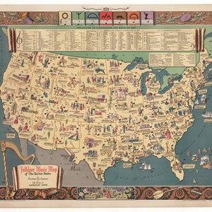 Folklore Music Map of the United States