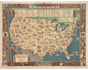 Folklore Music Map of the United States