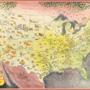 Carte de la musique country et de la culture folklorique des États-Unis