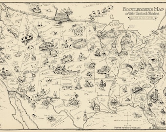 Prohibition Pictorial Map: Bootlegger's Map of the United States