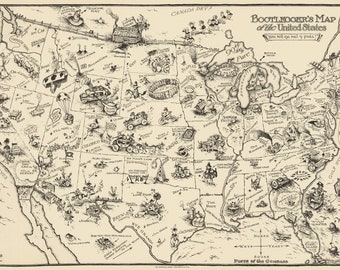 Prohibition Pictorial Map: Bootlegger&#39;s Map of the United States