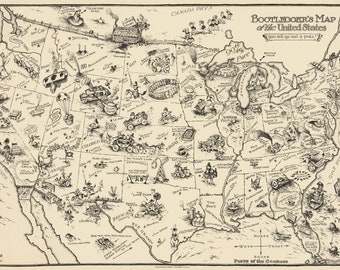 Prohibition Pictorial Map: Bootlegger's Map of the United States