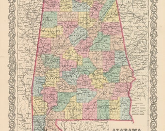 1856 Map of Alabama