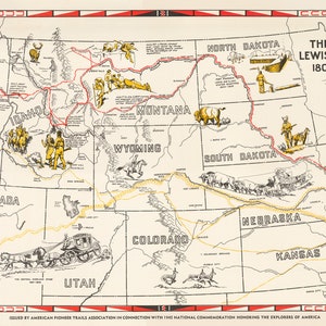 Karte des Weges von Lewis und Clark