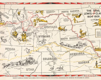 Map of the Trail of Lewis and Clark