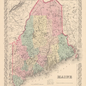 1856 Map of Maine
