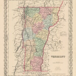 1856 Map of Vermont