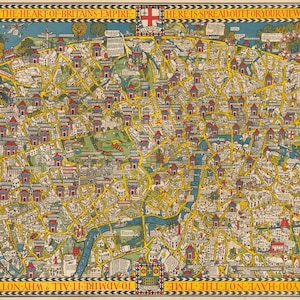 The Wonderground Karte von London Town, Karte von England