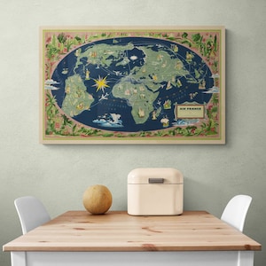 Poster 1967 Air France - Le Plus Grande Reseau du Monde - Viagem Aérea Vintage