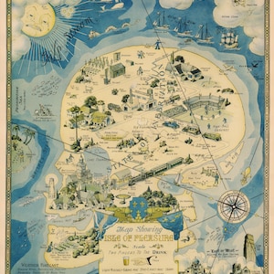 Vintage Verbotskarte, die Vergnügungs-Isle of Pleasure zeigt